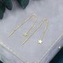 Sterling Silver Tiny Star Ear Threaders, thumbnail 4 of 12