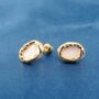 18 K Gold Plated Organic Pearl Stud Earrings, thumbnail 3 of 7