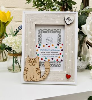 Personalised Cat Photo Frame Pussy Birthday, 2 of 5