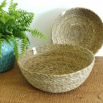 Respiin Natural Seagrass And Jute Bowls, 5 of 12