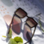 Tortoise Front Lens Rectangle Thick Frame Sunglasses, thumbnail 4 of 6