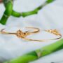 Gold Plated Brass Floral Zircon Ethnic Bangle For Women, thumbnail 2 of 3