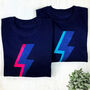 Neon Glitter Lightning Bolt Ladies Sweatshirt, thumbnail 1 of 2