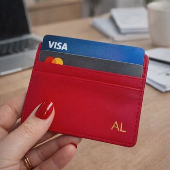 Red Personalised Vegan Card Holder, 3 of 3