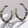 Olivia Semi Cut Out Resin Hoop Earrings In Brown/Black, thumbnail 1 of 3