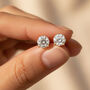 Women's Round Diamond Look Solitaire Stud Earrings In 18k Gold, thumbnail 1 of 6