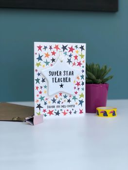 Star Teacher Card With Ceramic Star, 3 of 3