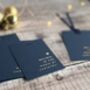 Navy Christmas Gift Tags With Gold Foil Set Of Five, thumbnail 1 of 2