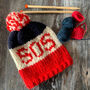 Knitting Kit Sos Merino Wool Hat, thumbnail 1 of 3