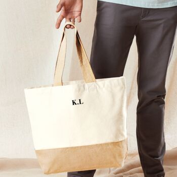Personalised Jute Shopper Beach Tote Bag, 2 of 8