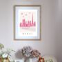 Dubai, Uae Pink Cityscape Scene Art Print, thumbnail 1 of 2