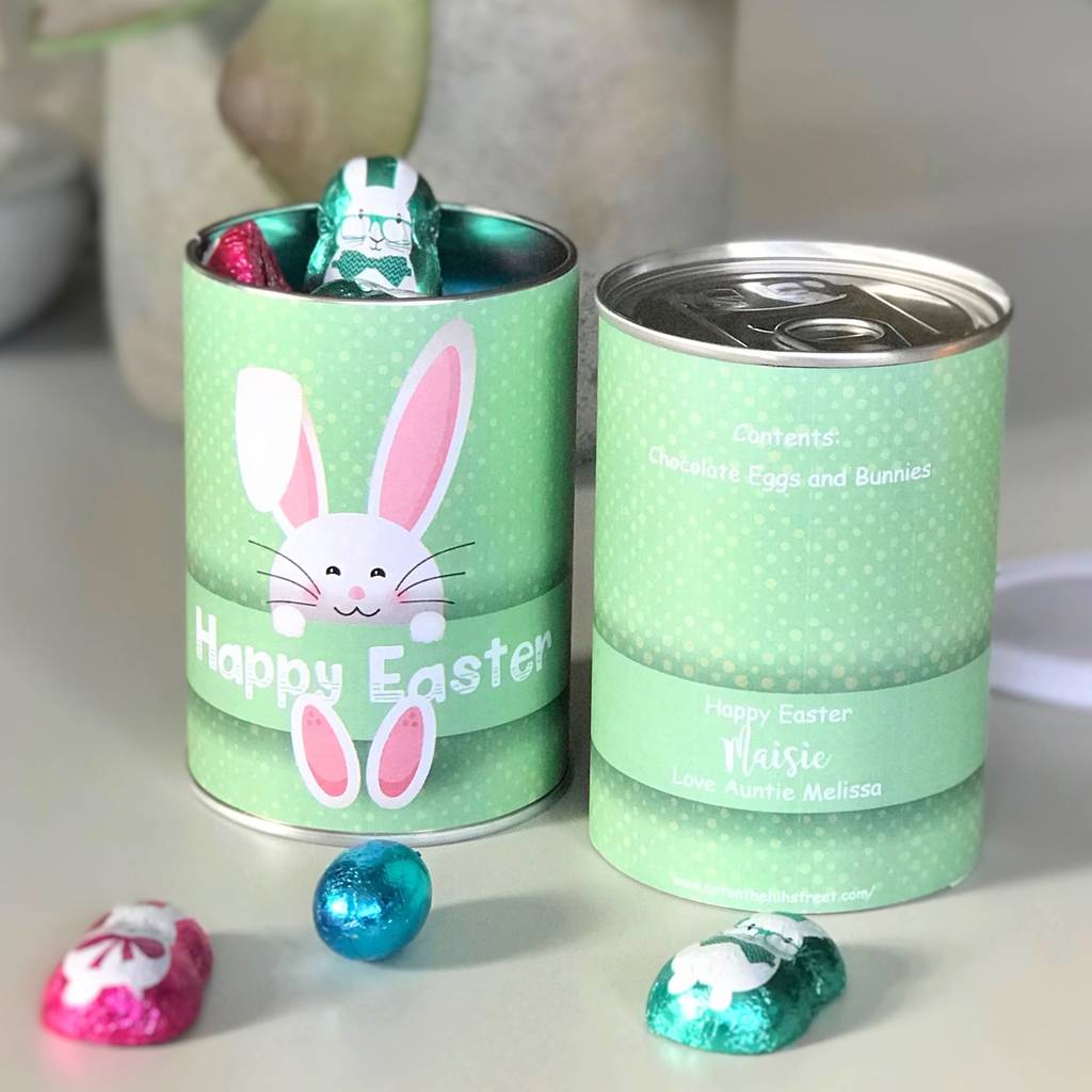 Personalised Easter Bunny Gift Tin With Chocolate By Tailored Chocolates and Gifts