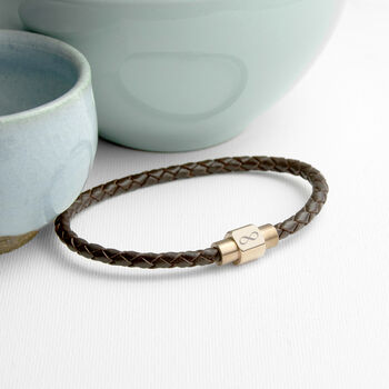 Personalised Men's Infinity Woven Leather Bracelet, 2 of 12