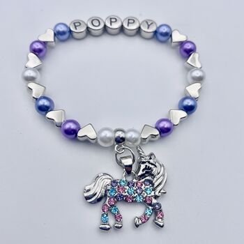 Personalised Unicorn Charm Bracelet, 4 of 12