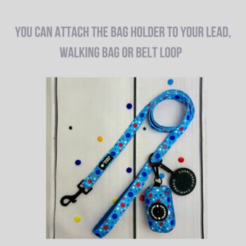 Blue Polka Dot Dog Poo Bag Holder, 4 of 5