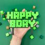 Happy Birthday Cake Topper For Block Mining Theme Party, thumbnail 5 of 5