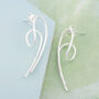 Statement Curled Wishbone Sterling Silver Stud Earrings, thumbnail 6 of 7