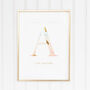 Personalised Dreamy Watercolour Gold Foil Nursery Print, thumbnail 1 of 7