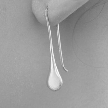 Sterling Silver Molten Teardrop Earrings, 5 of 6