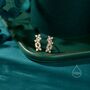 Sterling Silver Hand Painted Enamel Hydrangea Flower Bouquet Stud Earrings, thumbnail 6 of 11