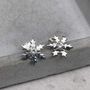 Sterling Silver Snowflake Sparkle Studs, thumbnail 6 of 10