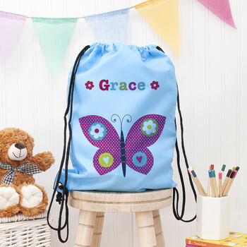 Personalised Girl's Sky Blue Waterproof Swim Bag, 5 of 12