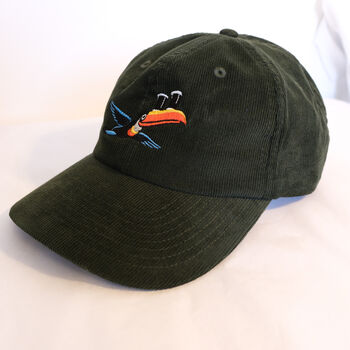 Vintage Toucan Embroidered Corduroy Hat, 4 of 7