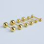Gold Colour Sterling Silver Screw Ball Back Stud Earrings, thumbnail 3 of 5