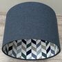 Callum Blue Geometric Double Sided Lampshade, thumbnail 1 of 10