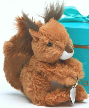 Scottish Red Squirrel Toy And Happy Birthday Keyring, 7 of 7