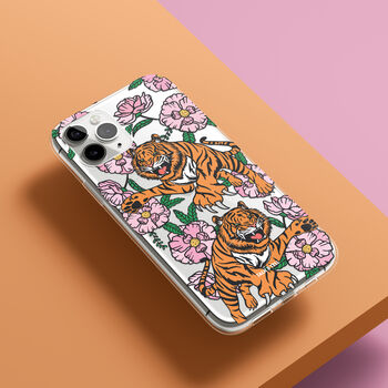 Peony Tiger Phone Case For iPhone, 4 of 9