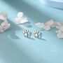 Cat And Dog Paw Stud Earrings In Sterling Silver, thumbnail 1 of 9