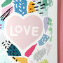 Abstract Colour Block 'Love' Print, thumbnail 4 of 6