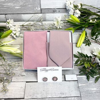 Lilac Rose Wedding Tie Set, 10 of 10