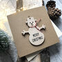 Wooden Snowman Decoration Christmas Card, thumbnail 3 of 4
