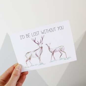 I'd Be Lost Without You Deer Valentine's Day Card, 3 of 4