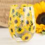 Sunflower Print Stemless Glass, thumbnail 1 of 2