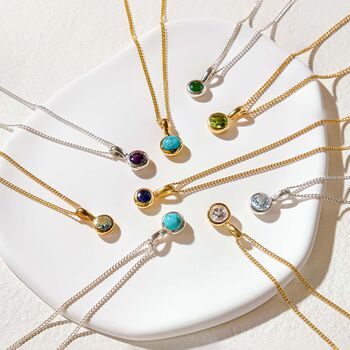 Genuine Birthstone Gold Plated Charm Pendants And Necklaces, 3 of 11