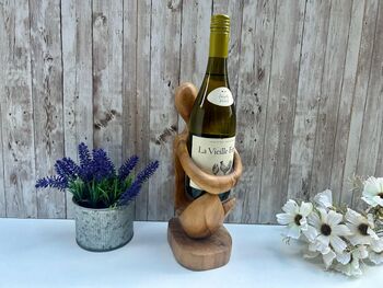 Wooden Wine Bottle Holder Home, Couple Wedding Decor, 7 of 8