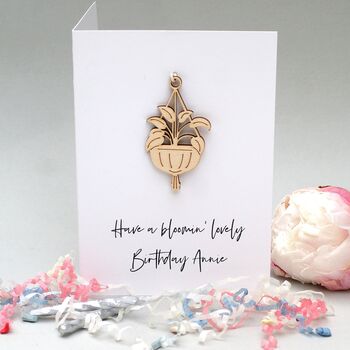 Bloomin' Wooden Charm Personalised Birthday Card, 3 of 6