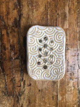 Handmade Ceramic Soap Dish With Matching Tray, 10 of 12