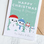 Grandparents Christmas Card With Cute Snow People, thumbnail 2 of 4