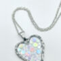 Sparkly Silver Disco Heart Drop Necklace Non Tarnish Handmade, thumbnail 4 of 8