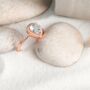 Blue Topaz 18k Rose Gold Plated Pear Drop Ring, thumbnail 1 of 4