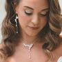 Womens Pearl Waterfall Necklace Earrings Jewellery Set, thumbnail 1 of 12