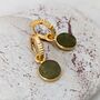 Circle Peridot August Birthstone Earrings, Gold, thumbnail 1 of 7