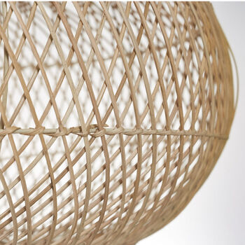 Large Hand Woven Oval Bamboo Pendant Light Shade, 8 of 8