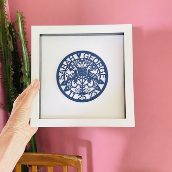 Framed Personalised Wedding Anniversary Paper Cut, 7 of 9