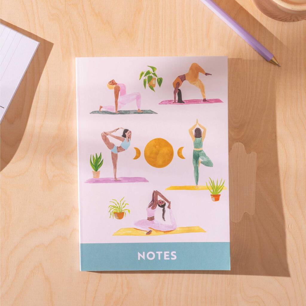 A5 Many Yoga Poses Notebook By Good Tuesday