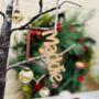 Wooden Christmas Gift Tag Name Personalised Xmas Tree, thumbnail 3 of 5